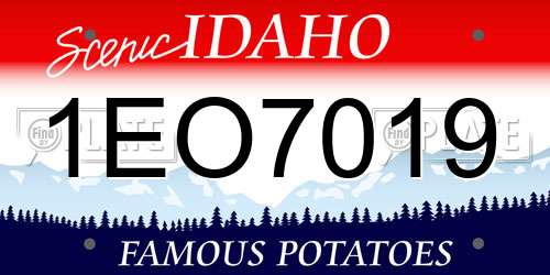 1EO7019 Idaho License Plate