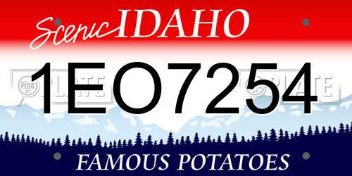1EO7254 Idaho License Plate
