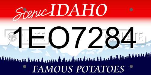 1EO7284 Idaho License Plate