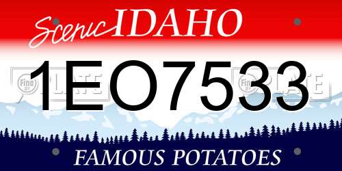 1EO7533 Idaho License Plate