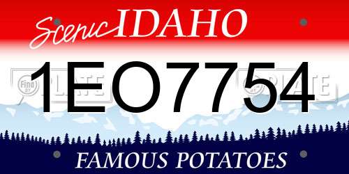 1EO7754 Idaho License Plate