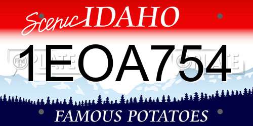 1EOA754 Idaho License Plate