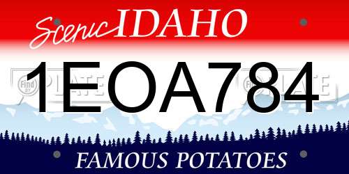 1EOA784 Idaho License Plate