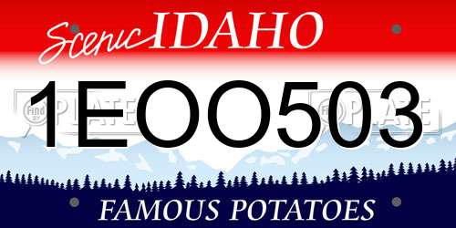 1EOO503 Idaho License Plate