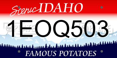 1EOQ503 Idaho License Plate