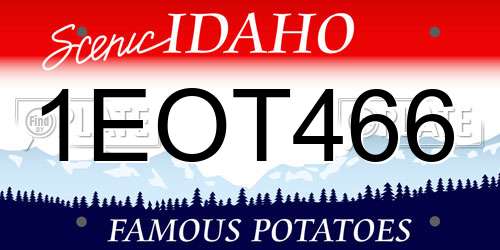 1EOT466 Idaho License Plate