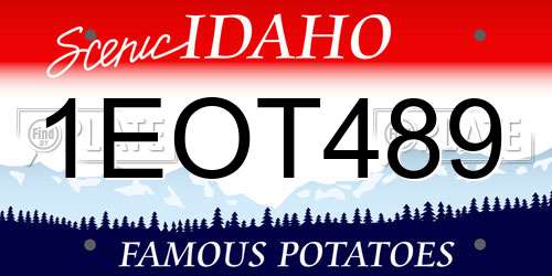 1EOT489 Idaho License Plate