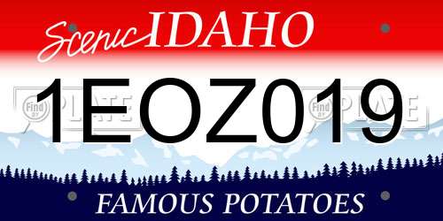 1EOZ019 Idaho License Plate
