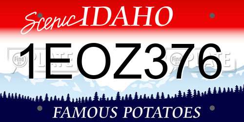 1EOZ376 Idaho License Plate