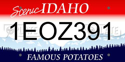 1EOZ391 Idaho License Plate