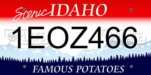 1EOZ466 Idaho License Plate