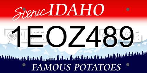 1EOZ489 Idaho License Plate