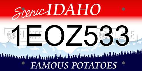 1EOZ533 Idaho License Plate