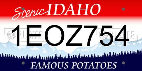 1EOZ754 Idaho License Plate