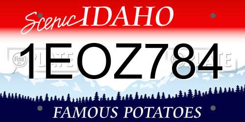 1EOZ784 Idaho License Plate