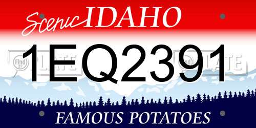1EQ2391 Idaho License Plate