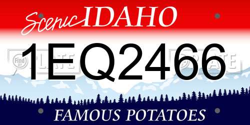 1EQ2466 Idaho License Plate