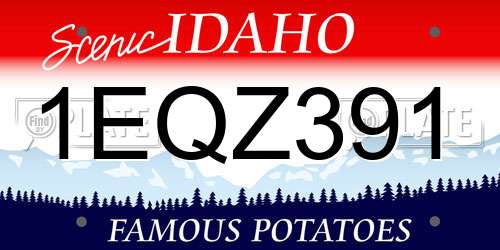1EQZ391 Idaho License Plate