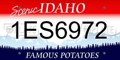1ES6972 Idaho License Plate