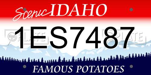 1ES7487 Idaho License Plate