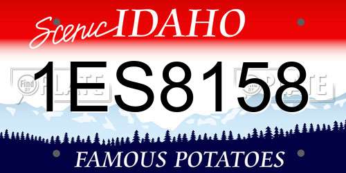 1ES8158 Idaho License Plate