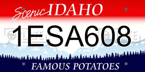 1ESA608 Idaho License Plate