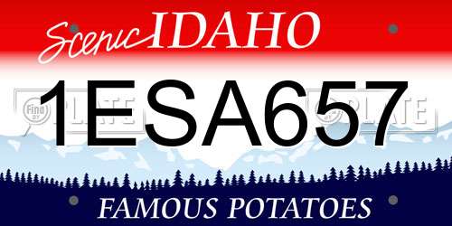 1ESA657 Idaho License Plate