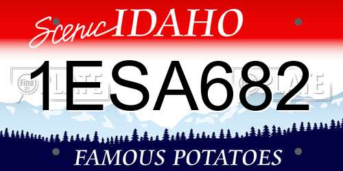 1ESA682 Idaho License Plate
