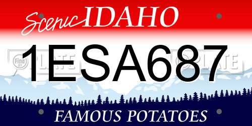 1ESA687 Idaho License Plate