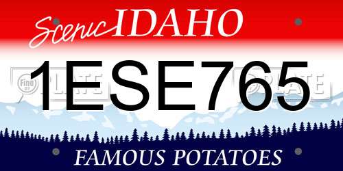 1ESE765 Idaho License Plate