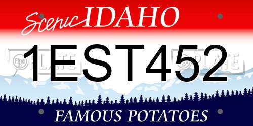 1EST452 Idaho License Plate