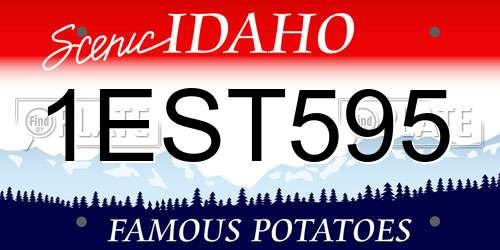 1EST595 Idaho License Plate