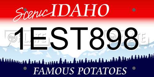 1EST898 Idaho License Plate