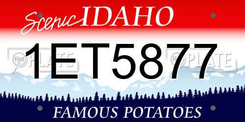 1ET5877 Idaho License Plate