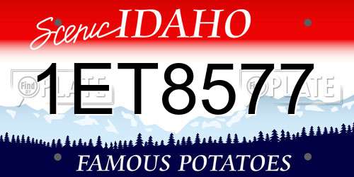 1ET8577 Idaho License Plate