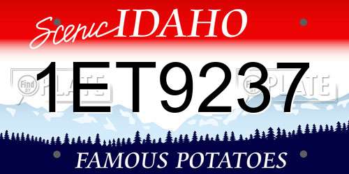 1ET9237 Idaho License Plate