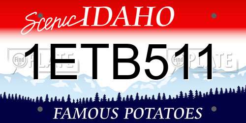 1ETB511 Idaho License Plate