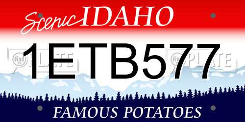1ETB577 Idaho License Plate