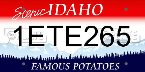 1ETE265 Idaho License Plate
