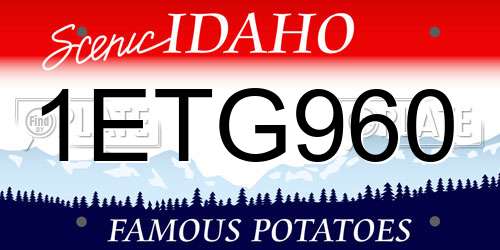 1ETG960 Idaho License Plate