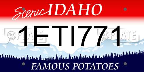 1ETI771 Idaho License Plate