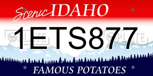 1ETS877 Idaho License Plate