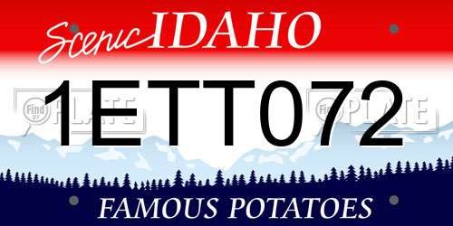 1ETT072 Idaho License Plate