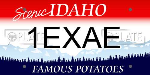 1EXAE Idaho License Plate