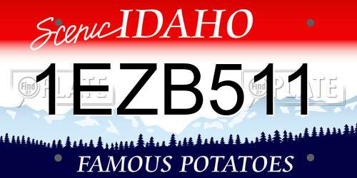 1EZB511 Idaho License Plate