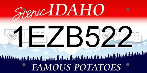 1EZB522 Idaho License Plate