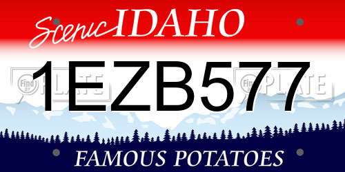 1EZB577 Idaho License Plate