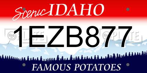 1EZB877 Idaho License Plate