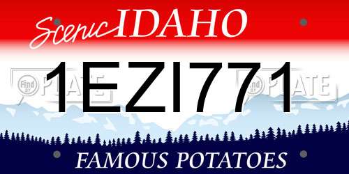 1EZI771 Idaho License Plate