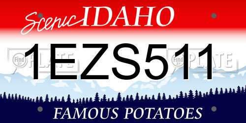 1EZS511 Idaho License Plate